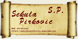 Sekula Pirković vizit kartica